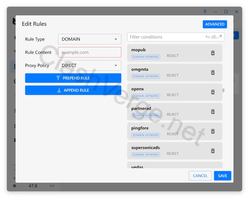 Editing Rules in Clash Verge Rev