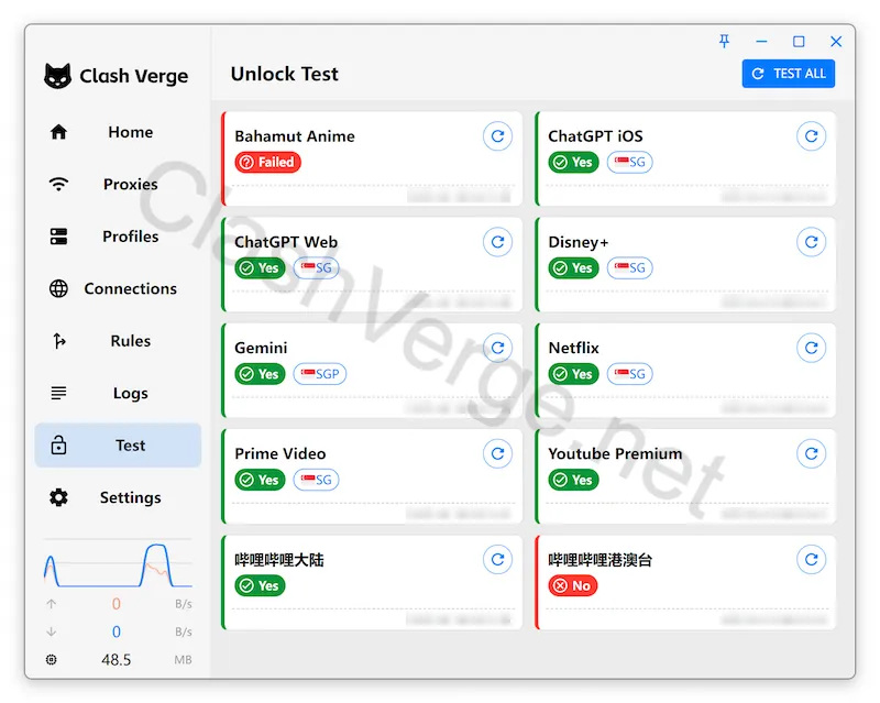 Unlock Testing in Clash Verge Rev